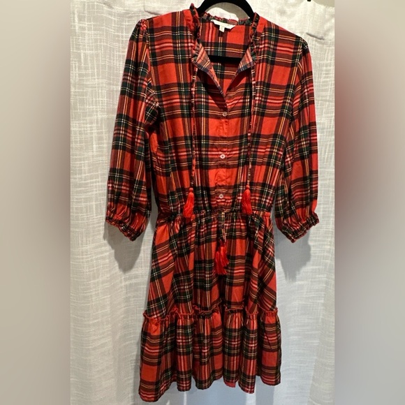 Simply Southern Collection Women’s Plaid Dress Size Small 3/4 Sleeve Holiday - Picture 9 of 12